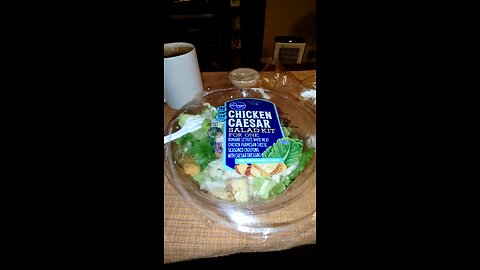 Eating Kroger Chicken Caesar Salad Kit, Dbn, MI, 11/23/24
