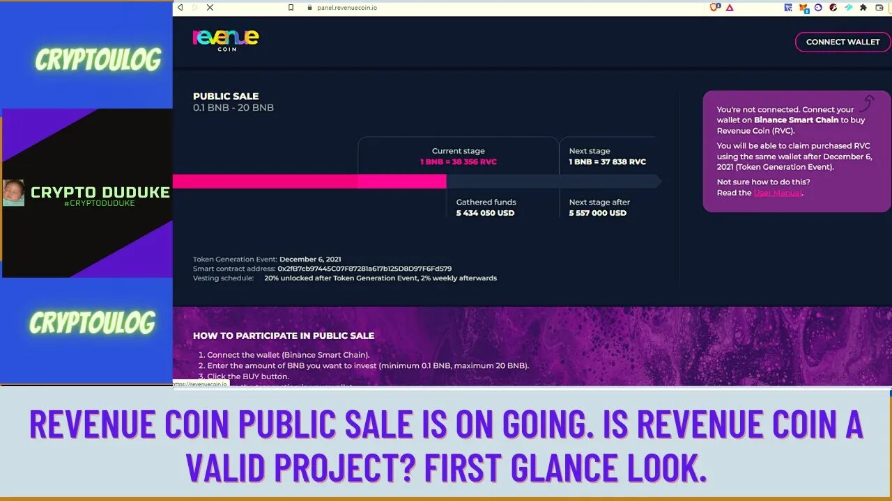 Revenue Coin Public Sale Is On Going. Is Revenue Coin A Valid Project? First Glance Look.