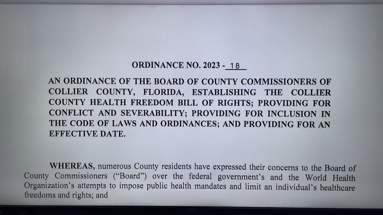 Health Freedom Bill passed in Collier County!