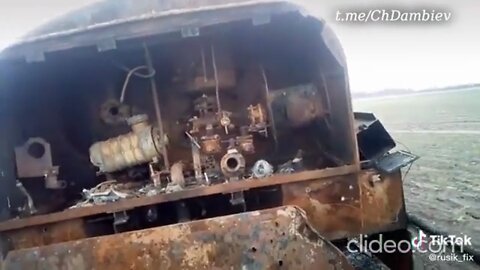 Destroyed tanker KrAZ-250 of the Ukrainian army