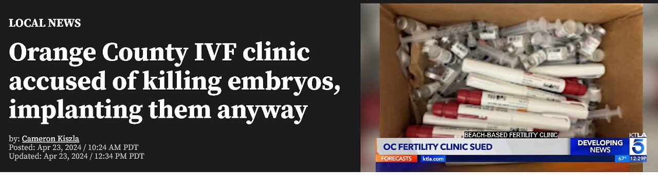 Orange County IVF clinic accused of killing embryos, implanting them anyway