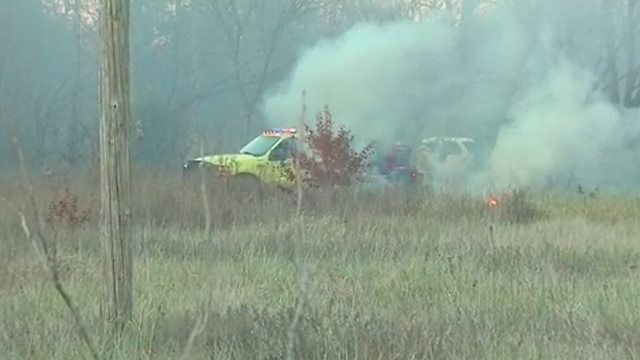 Grassfire Burning Near Sperry