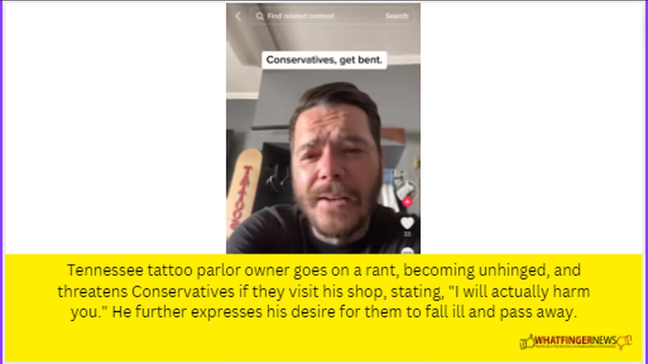 Tennessee tattoo parlor owner goes on a rant, becoming unhinged