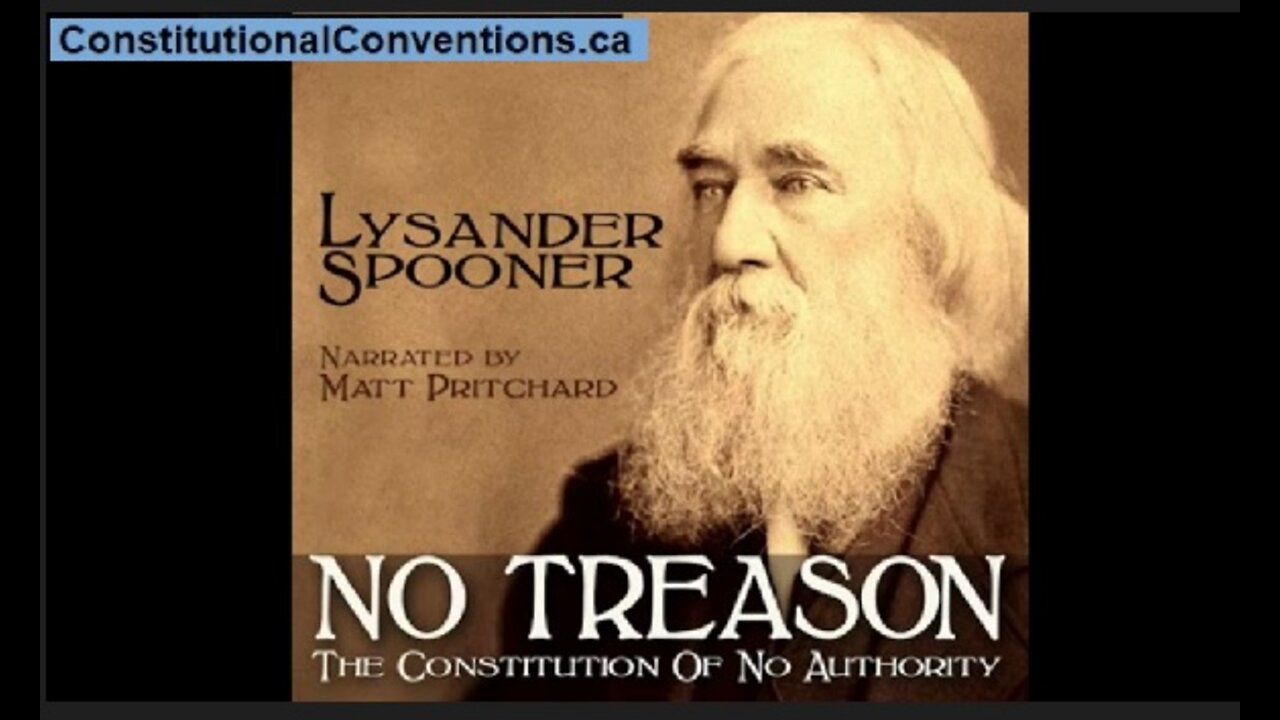 No Treason The Constitution of No Authority by Lysander Spooner