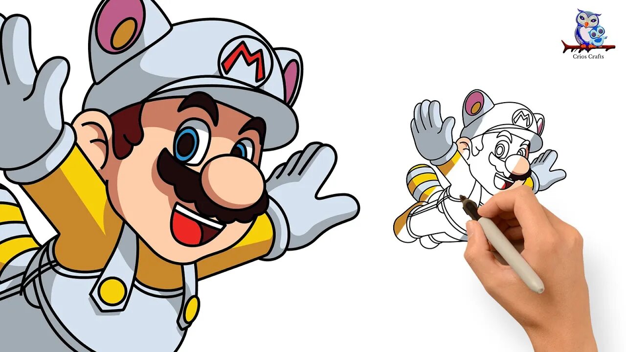 How to Draw White Raccoon Mario - New Super Mario Bros. 2