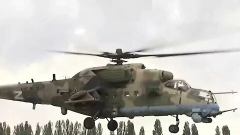 The crew of the Russian Mi 35 helicopter in the Kupyansk direction