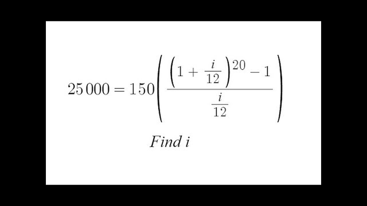 Grade 11 Functions - Finding interest rate in Annuities Equation (ch 8.4)