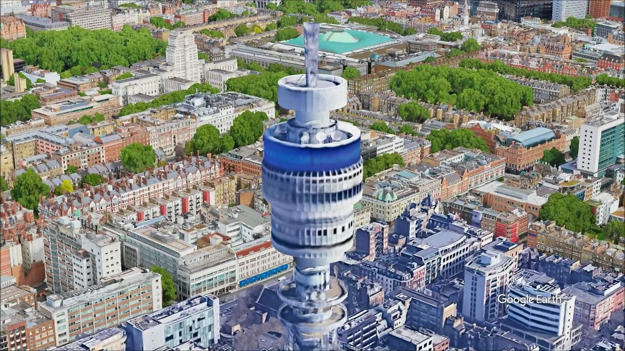 The BT Tower is a communications tower in Fitzrovia, London, England