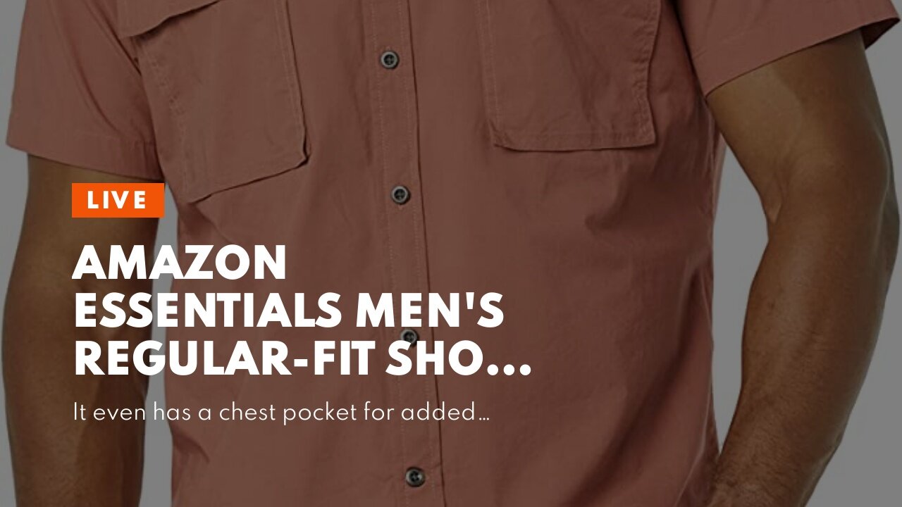 Amazon Essentials Men's Regular-Fit Short-Sleeve Pocket Oxford Shirt