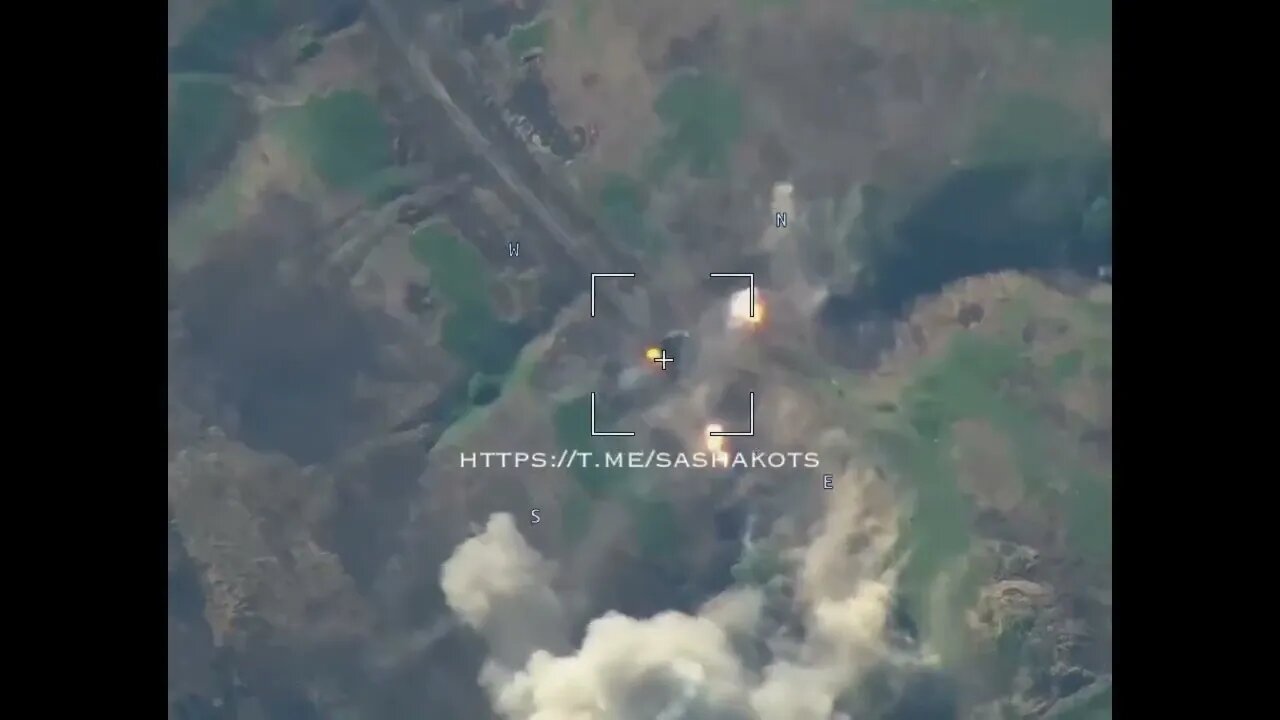 Russian Rocket Artillery Destroys Ukrainian 2S1 "Pion" Artillery Battery In Artemovsk