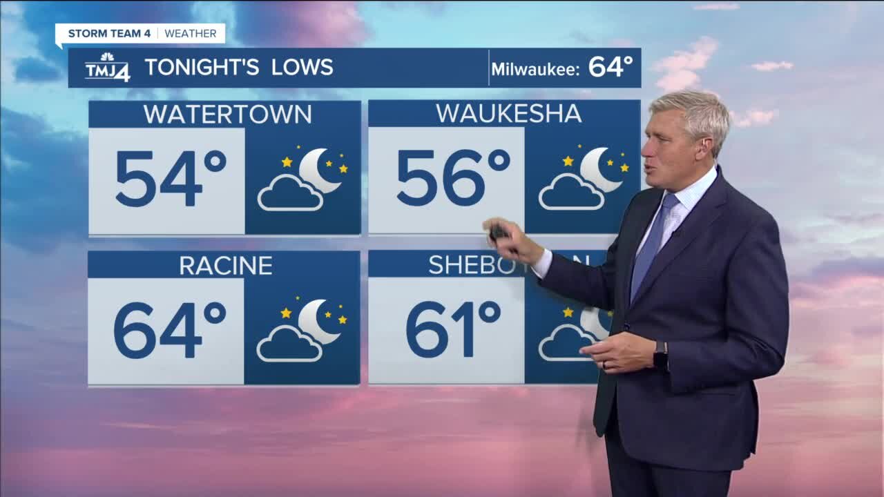 Calm wind, patchy fog with temps in the 60s tonight