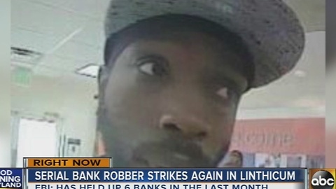 Serial bank robber strikes again in Linthicum