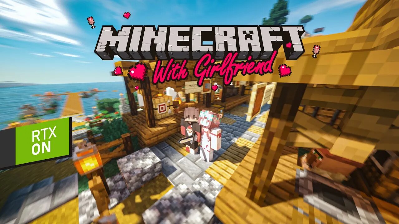 Aesthetic Pathways around the Trading Center | Minecraft with Girlfriend • Day 19