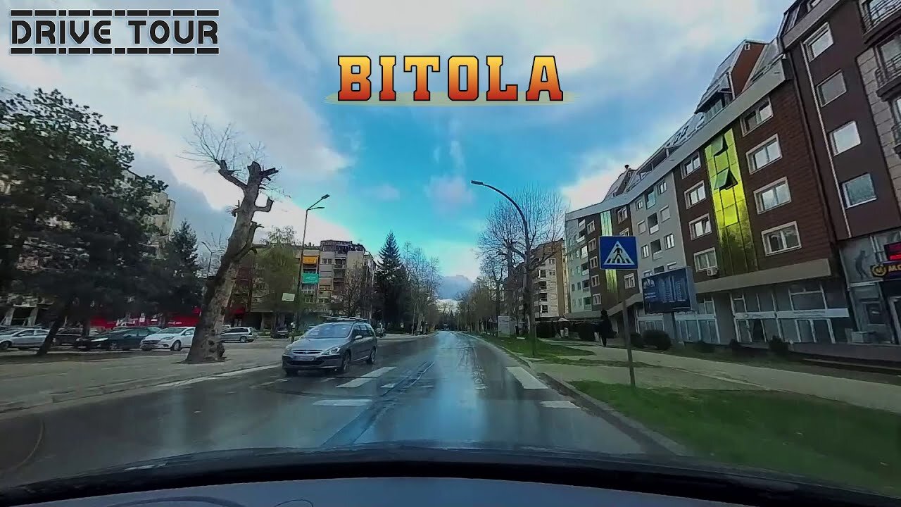 Car DRIVE TOUR - Rainy Day street view Bitola, Macedonia (2023)【POV】* Insta360 X3 *