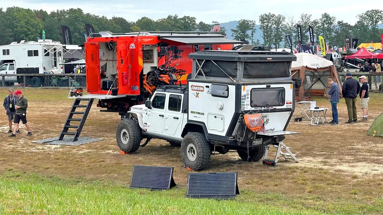 My FIRST TIME Truck Camping at Overland Expo East & New Electric Hummer Earth Cruiser Camper