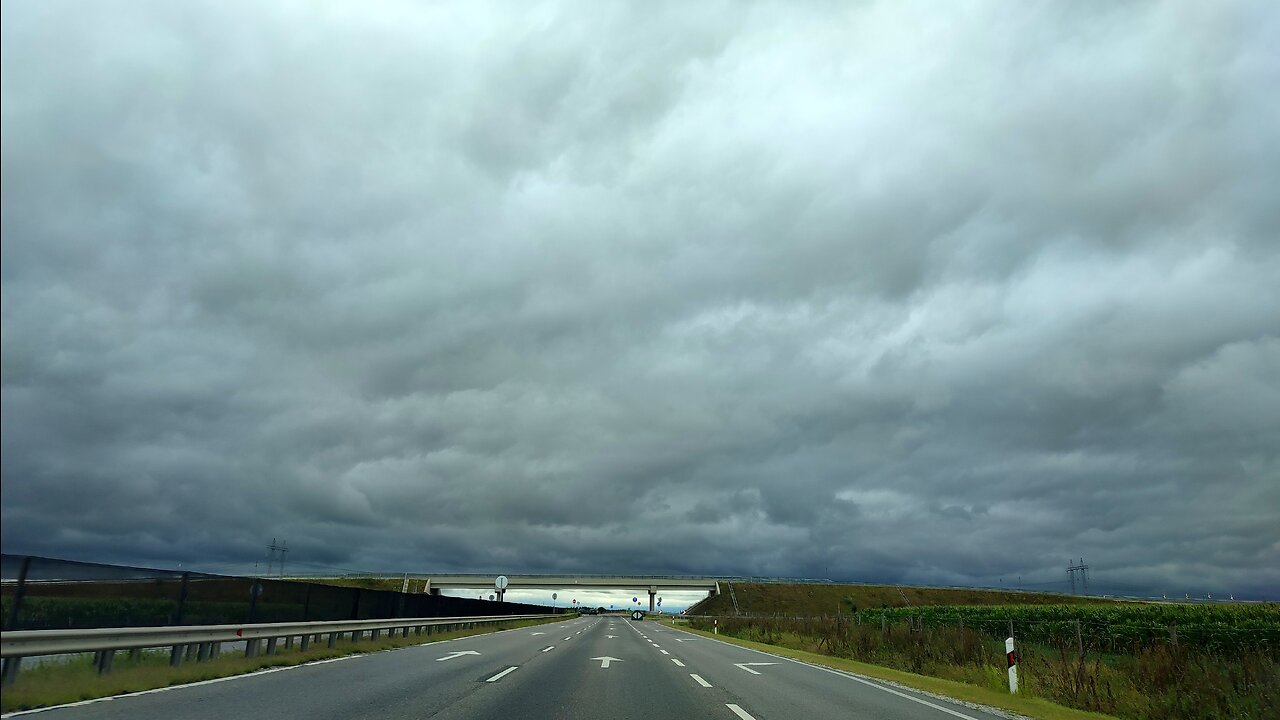 Storm clouds on the roads of Hungary