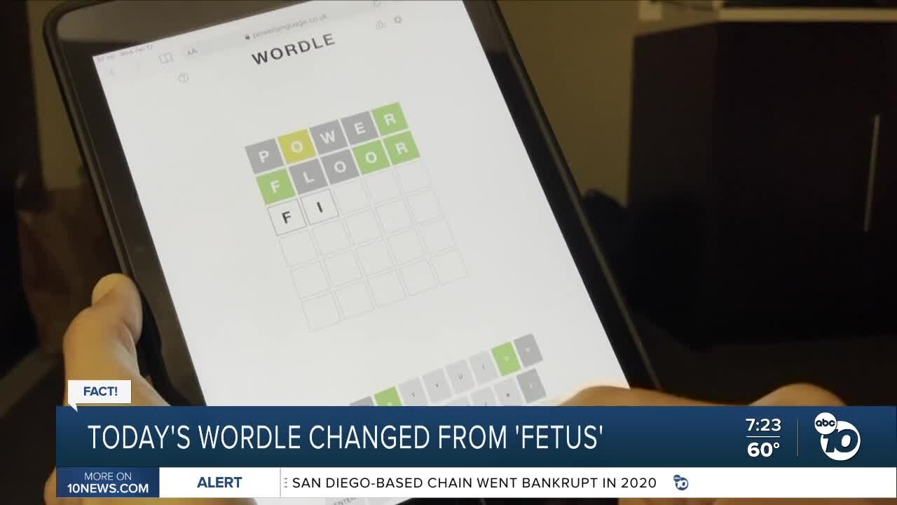 Fact or Fiction: New York Times changed Monday's Wordle from 'fetus?'