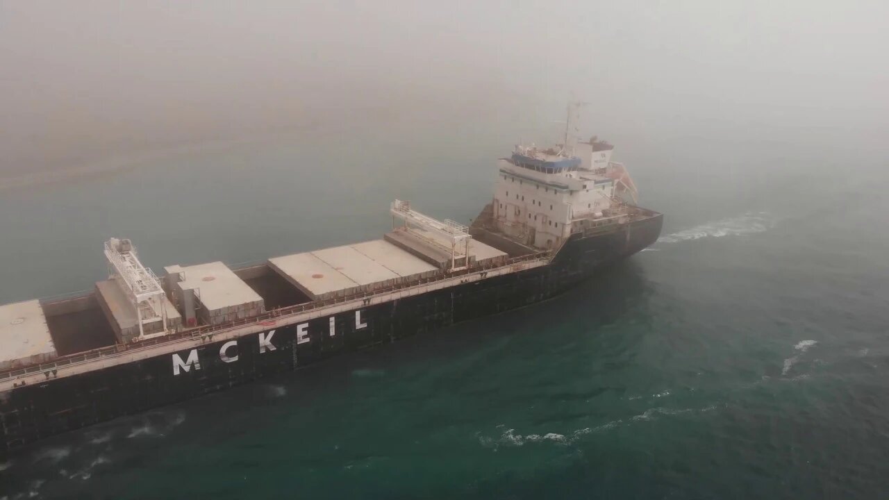 Freighters in the fog