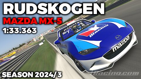 iRacing Guide MX-5 Rudskogen Motorsenter - Hot Lap + Setup - 1:33,363