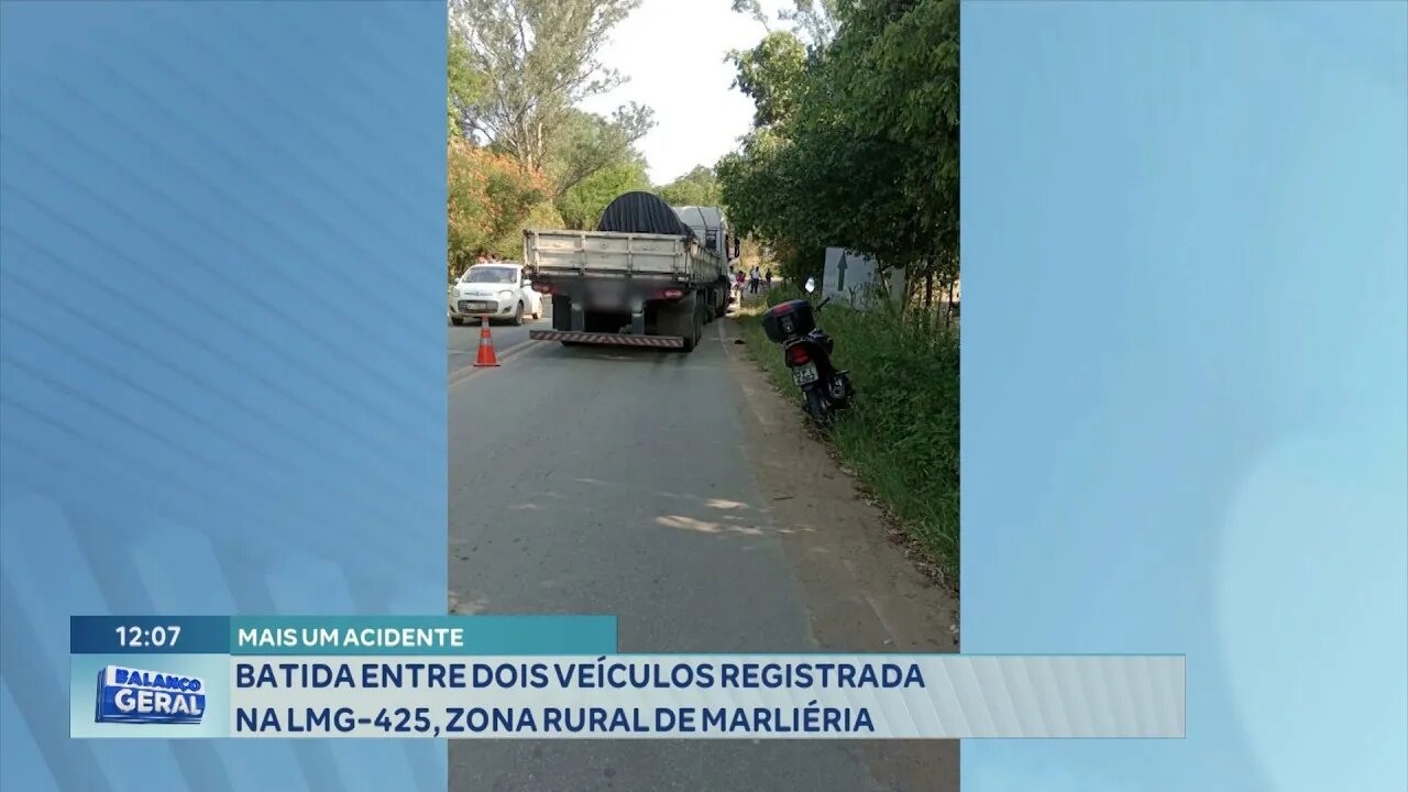 Mais um Acidente: Batida entre 2 Veículos Registrada na LMG-425, Zona Rural de Marliéria.