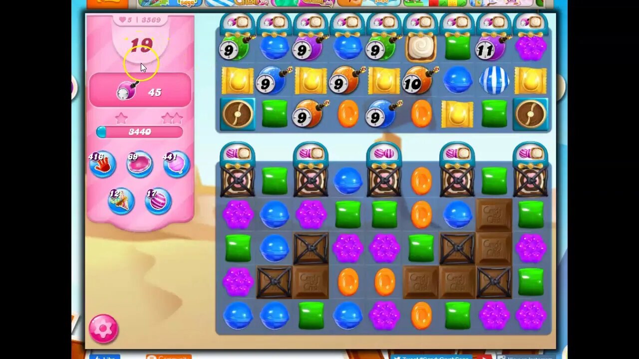 Candy Crush Level 3569 Talkthrough, 22 Moves 0 Boosters