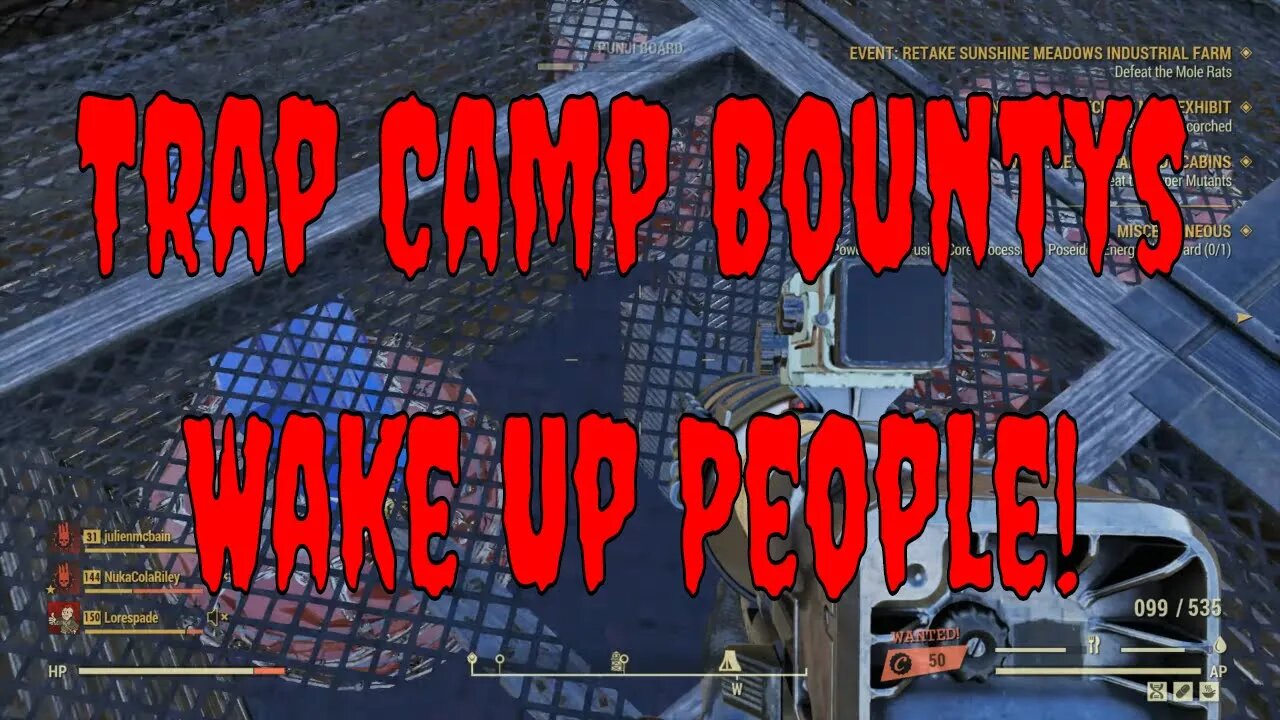 Awake And Confused Getting My Trap Camp Bounty In Fallout 76 PvP