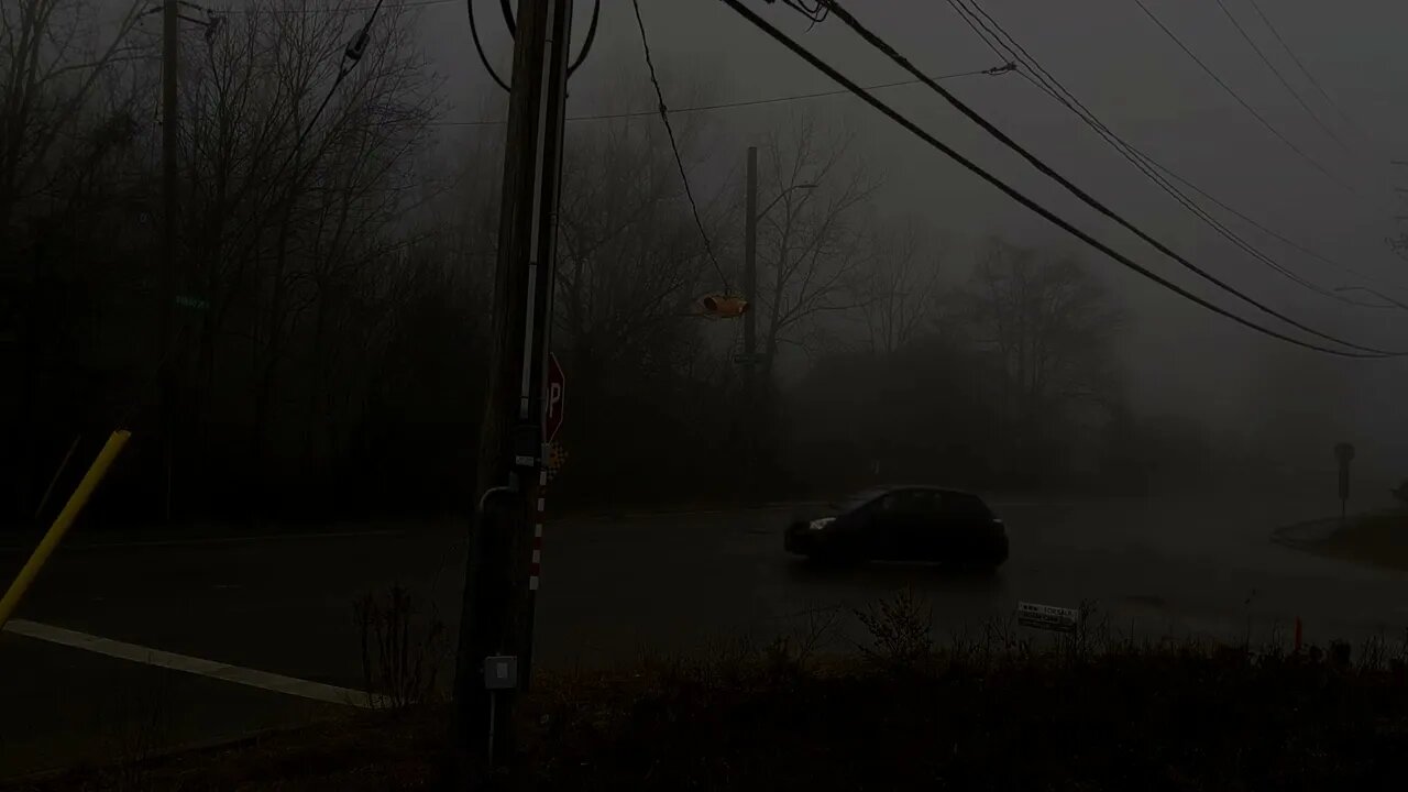 30 MINS - RELAXING MORNIING DARK, FOGGY, MISTY INTERSECTION. ASMR. NATURE HEALING