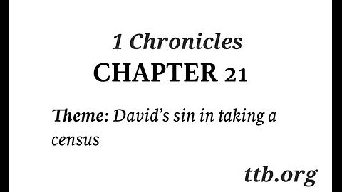 1 Chronicles Chapter 21 (Bible Study)