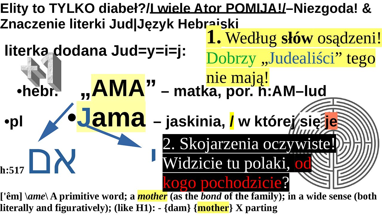 Elity to TYLKO diabeł?/I wiele Ator POMIJA!/–Niezgoda! & Znaczenie literki Jud|Język Hebrajski