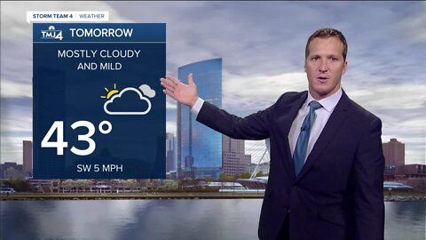 Drizzle Tuesday morning, highs in the 40s