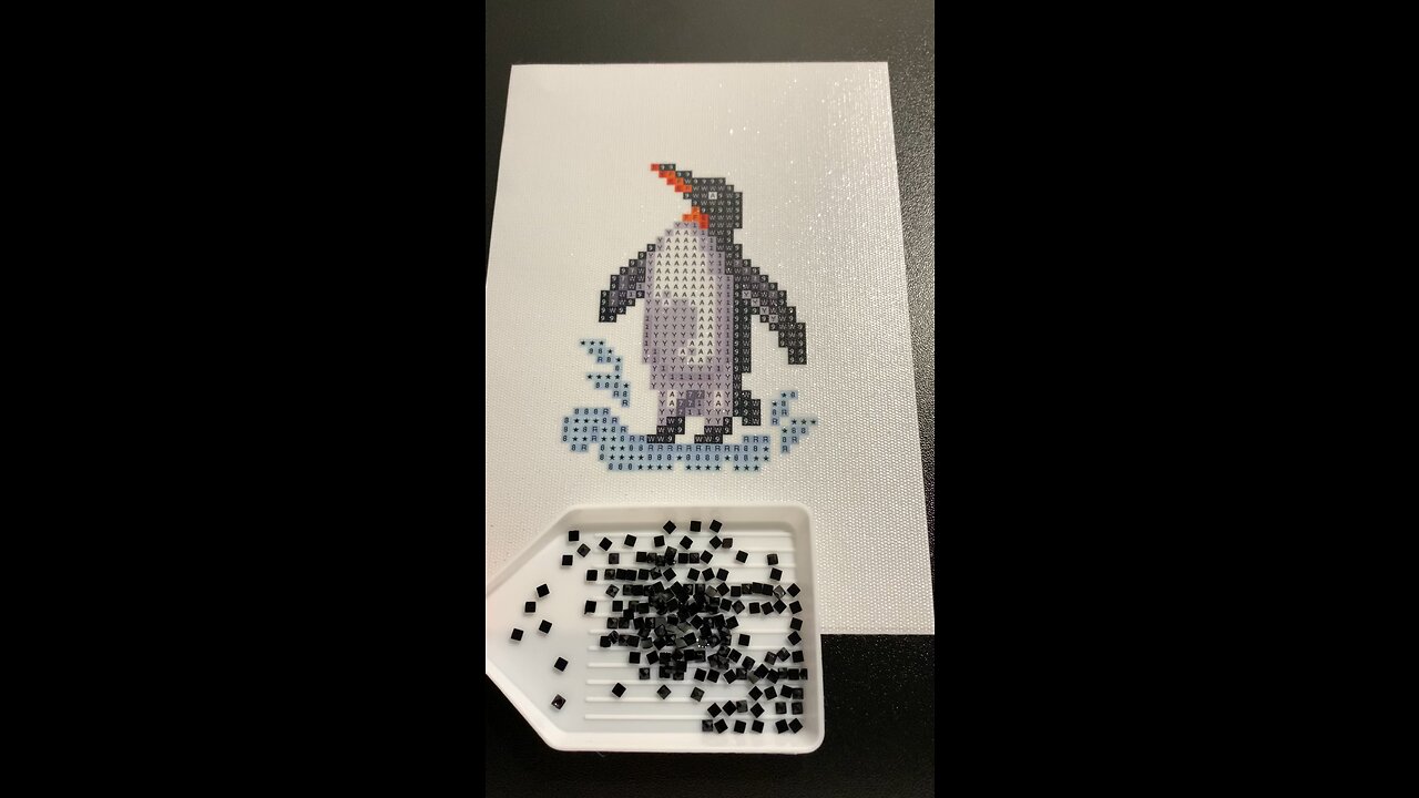 creating diamond art - PENGUIN!