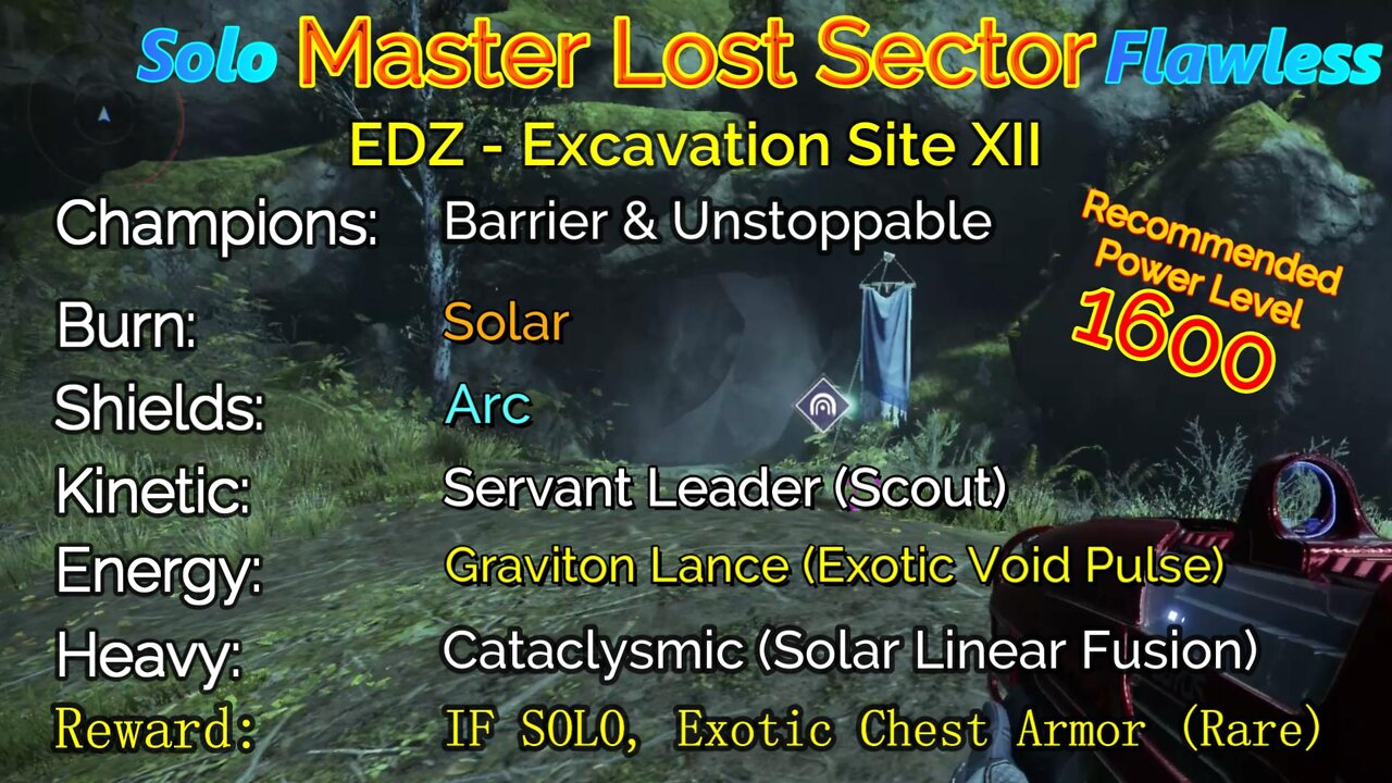 Destiny 2 Master Lost Sector: EDZ - Excavation Site XII Solo-Flawless on my Titan 10-5-22