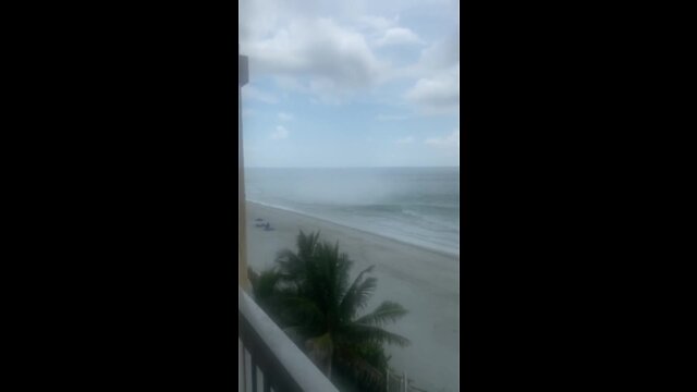 Waterspout comes ashore in N Redington Beach