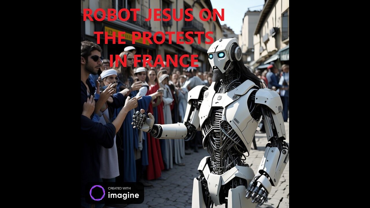 What does robot Jesus think about the protests in France