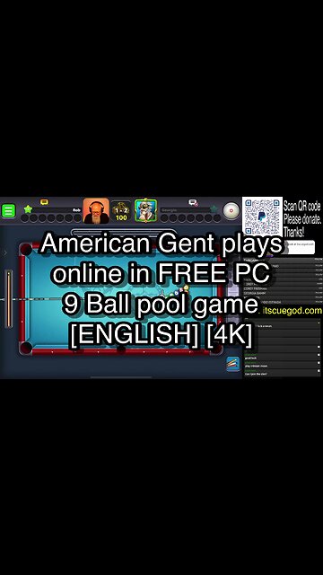 American Gent plays online in FREE PC 9 Ball pool game [ENGLISH] [4K] 🎱🎱🎱 8 Ball Pool 🎱🎱🎱