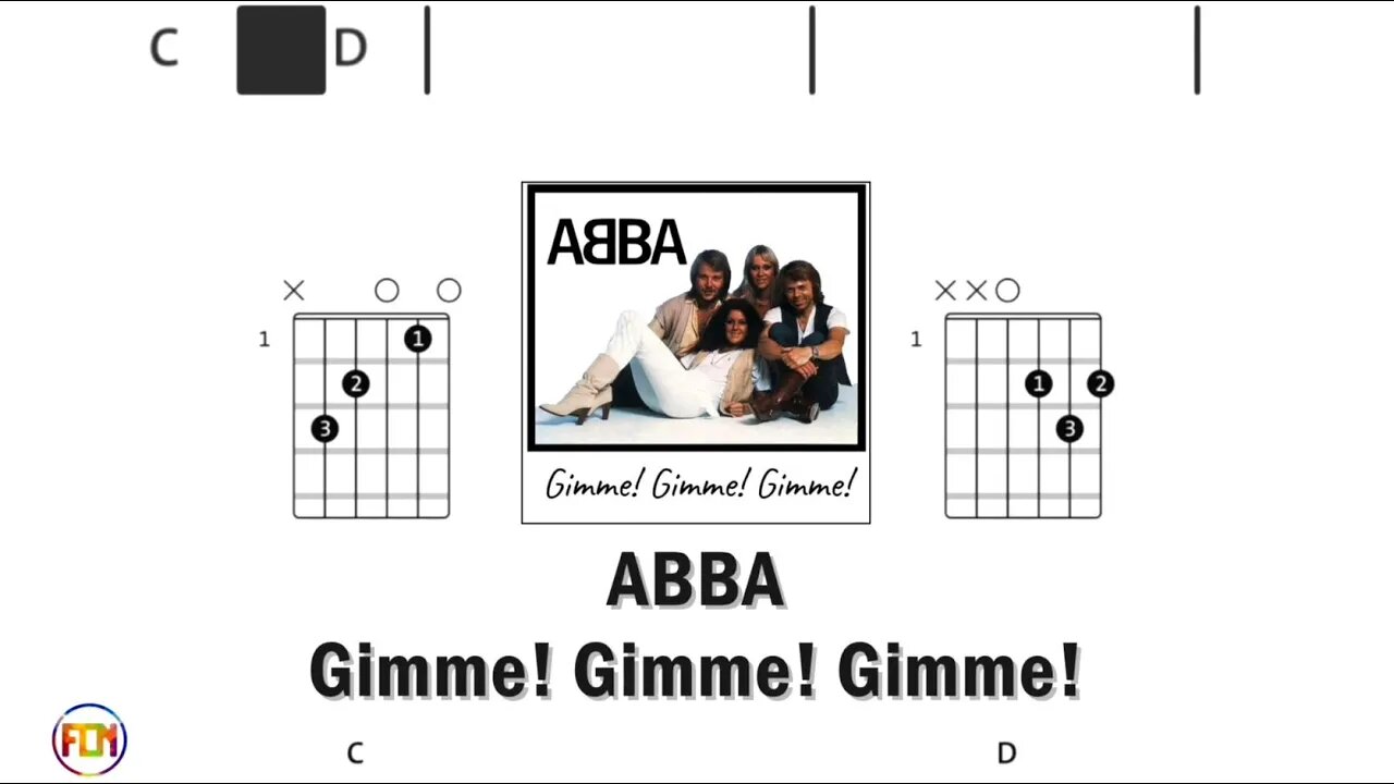 ABBA Gimme! Gimme! Gimme! - Guitar Chords & Lyrics HD