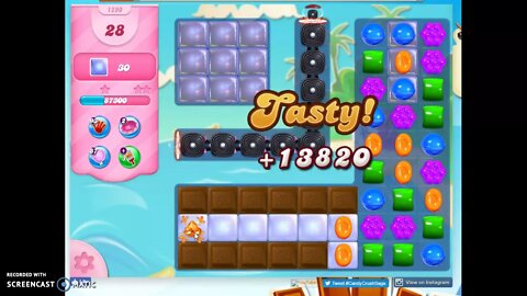 Candy Crush Level 1290 Audio Talkthrough, 1 Star 0 Boosters
