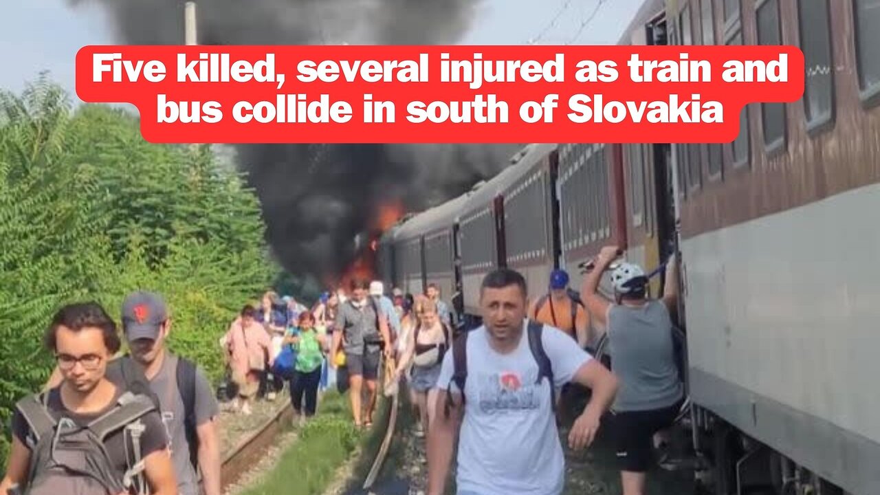 Five killed, several injured as train and bus collide in south of Slovakia