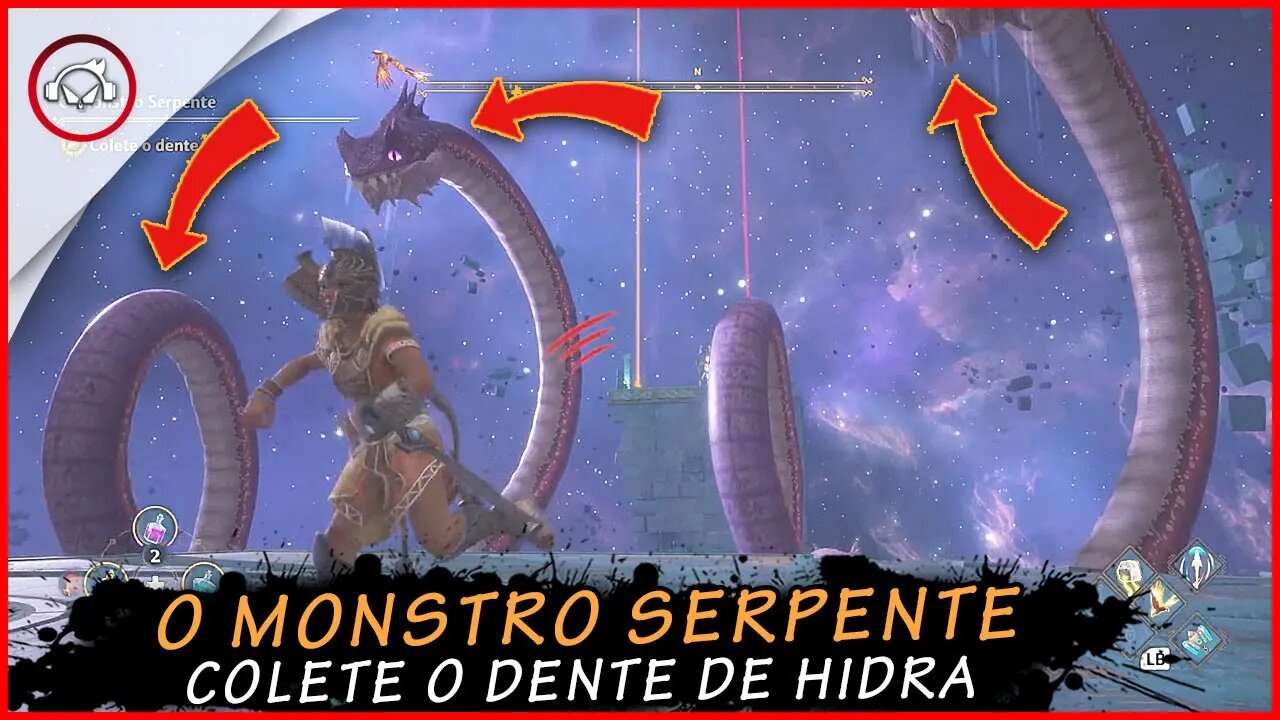 Immortals Fenyx Rising, O monstro serpente, colete o dente de hidra | Super Dica