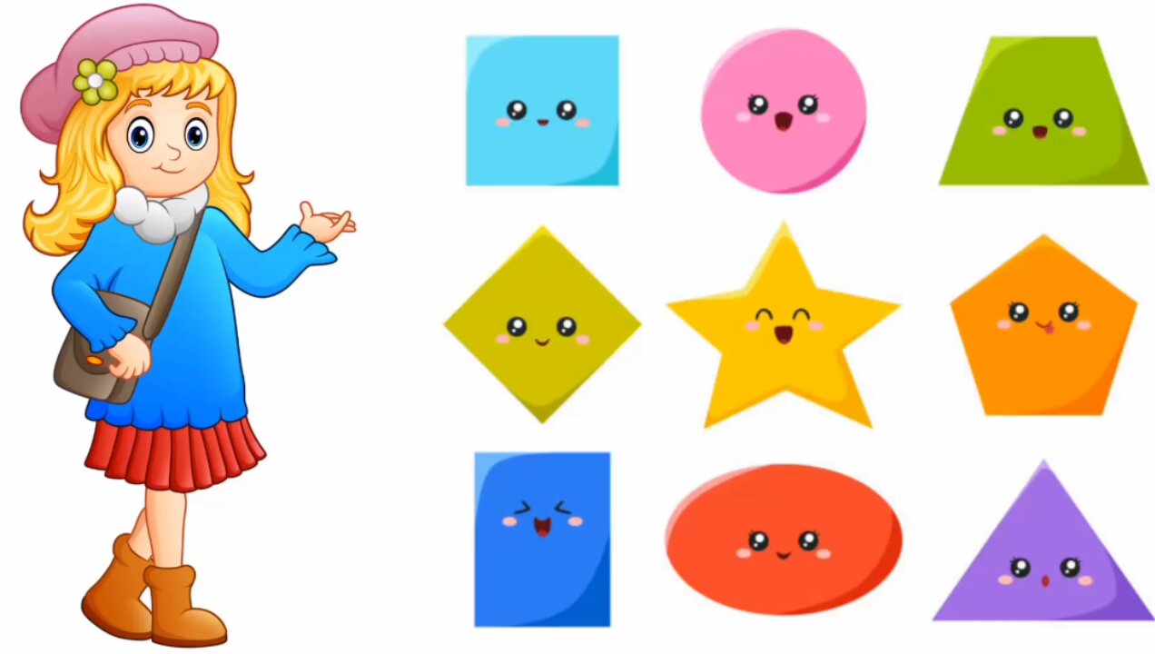 Shapes name with colours/kids math shapes/kids color world