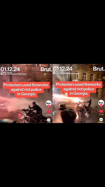 Georgia 🇬🇪 protesters use fireworks against police