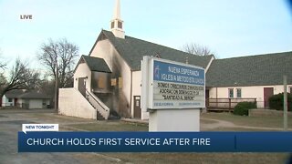 Tulsa church resumes service after fire