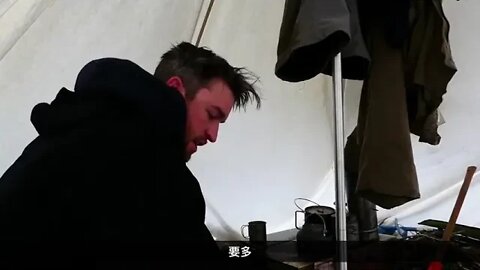 Camping in the wild in the cold winter 11
