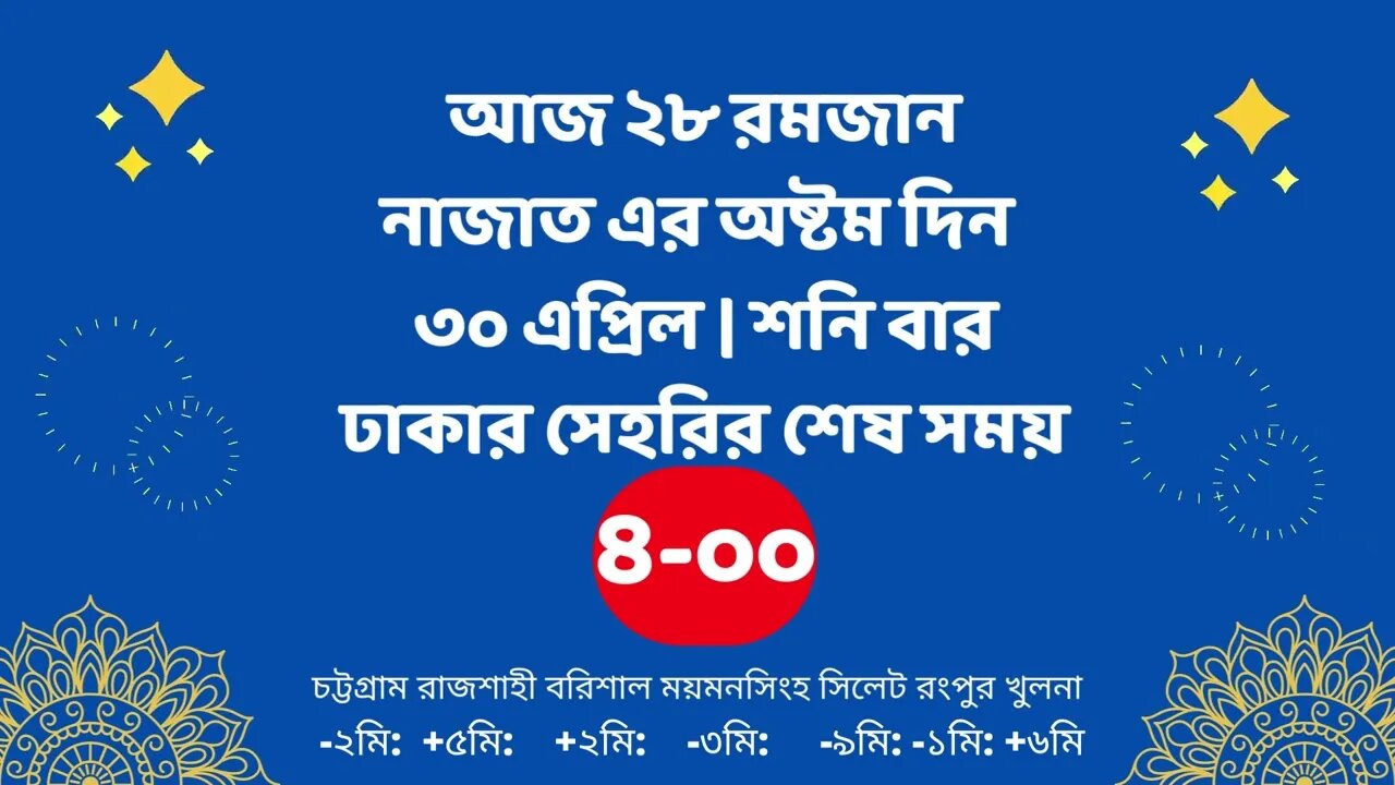 Today 30 April sahari time | আজকের সেহরির শেষ সময় ২০২২ | আজকের সেহরি | ajker sehorir sesh shomy