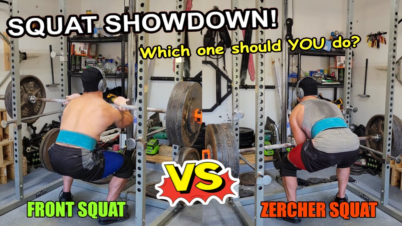 SQUAT SHOWDOWN! Zercher Squat vs. Front Squat (Which is BETTER!?)