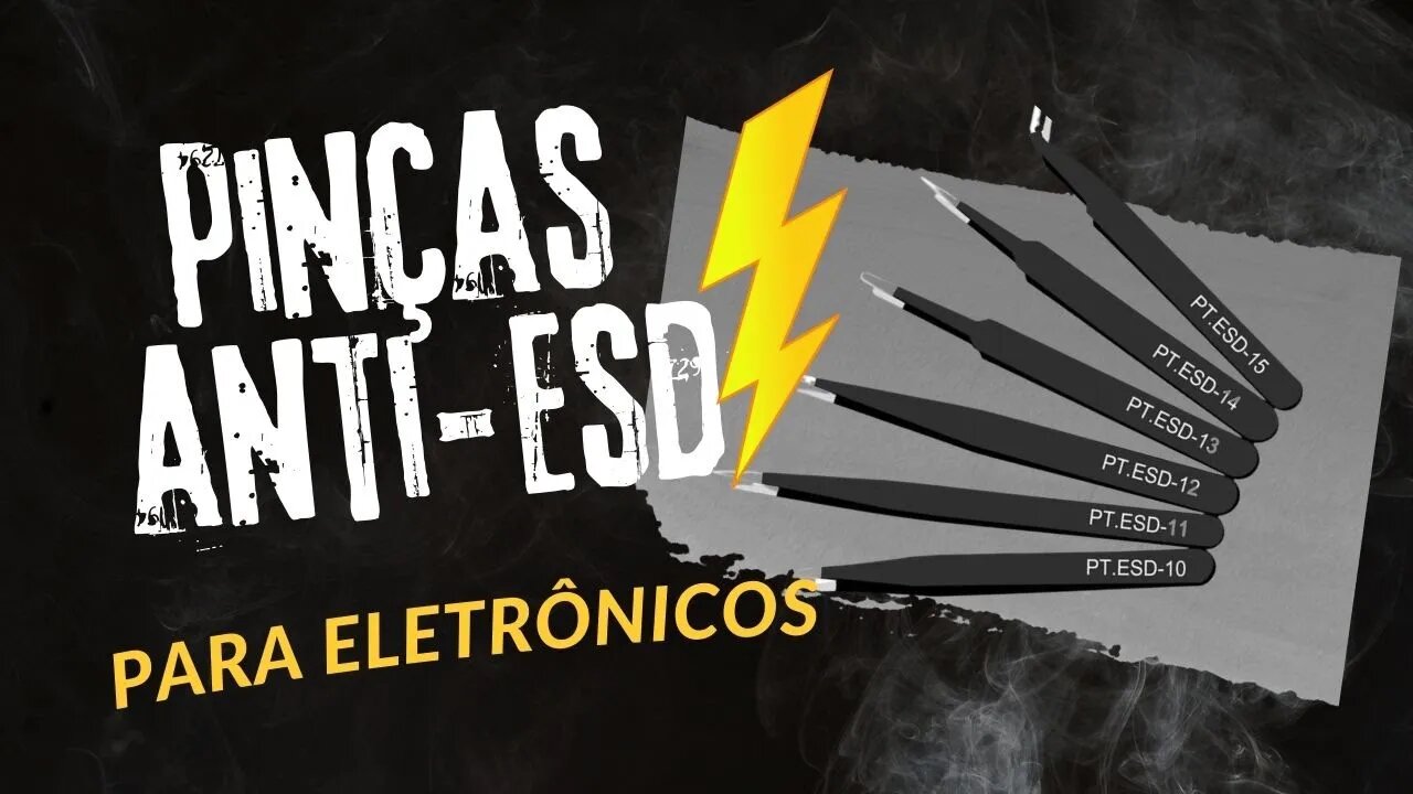 Conjunto de Pinças Anti ESD (Anti Estática) para Manutenção de Eletrônicos. Do Shopee!