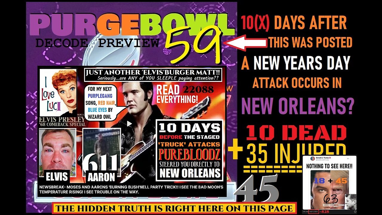 NEW ORLEANS SUPERBAAL 59 PREVIEW- THE PURGEBOWL ON DECK! #ELVISBERGER CRUMBS FED TO YOU LONG AGO BY PUREBLOODZ!