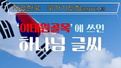 ‘이태원골목’에 쓰인 하나님 글씨(221112 토) [자유한국 국가기도회] 대표 김시환 목사*남철희 장로 진행