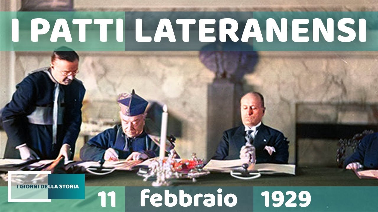 11/2/1929 I PATTI LATERANENSI tra Benito Mussolini(regno d'Italia fascista) e la Chiesa romana DOCUMENTARIO regolano ancora oggi i rapporti fra Italia e Santa Sede.Ai Patti si deve l'istituzione della Città del Vaticano come Stato INDIPENDENTE