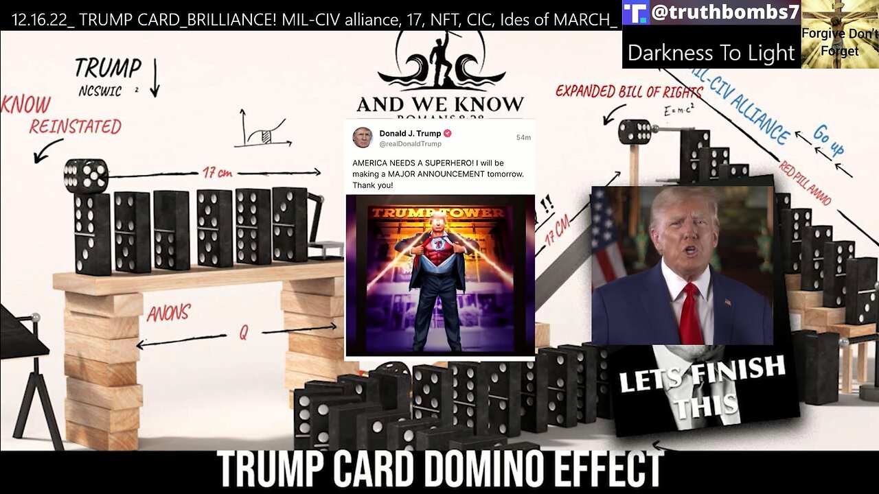 12/16/2022 TRUMP CARD/BRILLIANCE! MIL-CIV alliance, 17, NFT, CIC, Ides of MARCH? Pray!